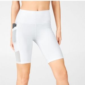 Fabletics | Shorts | White Bike Shorts With Pockets | Poshmark